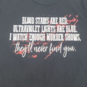 Womens Black Size Medium Murder Show Lover T Shirt